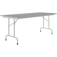 Correll 30" x 72" Gray Granite Thermal-Fused Laminate Top Folding Table with Gray Frame