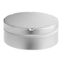2 3/4" x 1" Silver Tin with Plastic Cup and Notched Lid - 450/Case