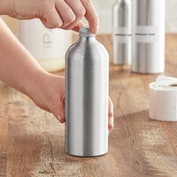 500 mL Silver Aluminum Bottle with Lid - 60/Case