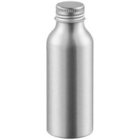 100 mL Silver Aluminum Bottle with Lid - 200/Case