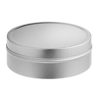 8 oz. Silver Flat Tin with Slip Cover - 208/Case