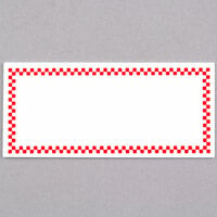 Choice Rectangular Write-On Deli Tag with Red Checkered Border - 25/Pack