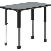 Correll 20" x 32" Rectangular Gray Granite 25" - 35" Adjustable Height Thermal-Fused Laminate Top Collaborative Desk