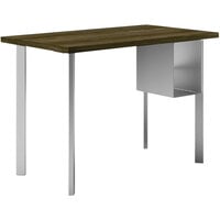 HON Coze 42" x 24" Florence Walnut / Silver Laminate Desk with U-Storage