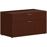 HON Mod 36" x 20" x 20" Traditional Mahogany Low Personal Credenza Shell with 2 Drawers