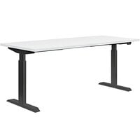 HON Coze Coordinate 54" x 24" Designer White / Black Height-Adjustable Desk