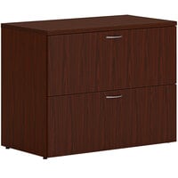 HON Mod 36" x 20" x 29" Traditional Mahogany Lateral File Cabinet with 2 Drawers and Removable Top