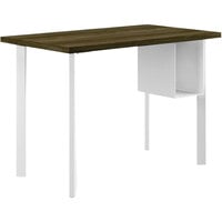 HON Coze 48" x 24" Florence Walnut / Designer White Laminate Desk with U-Storage