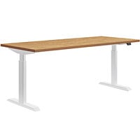 HON Coze Coordinate 54" x 24" Natural Recon / Designer White Height-Adjustable Desk