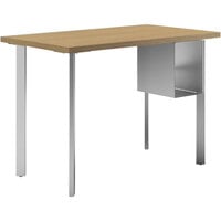 HON Coze 48" x 24" Natural Recon / Silver Laminate Desk with U-Storage