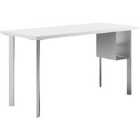 HON Coze 54" x 24" Designer White / Silver Laminate Desk with U-Storage
