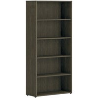 HON Mod 30" x 13" x 65" Java Oak Laminate 5-Shelf Bookcase