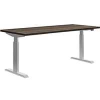 HON Coze Coordinate 54" x 24" Florence Walnut / Silver Height-Adjustable Desk