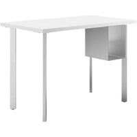 HON Coze 48" x 24" Designer White / Silver Laminate Desk with U-Storage