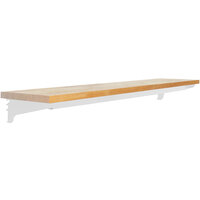 BenchPro 15" x 72" White Adjustable Height Wood Butcherblock Top Shelf TSVL1572