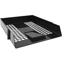 Deflecto 13 3/4" x 10 13/16" x 2 7/16" Black Antimicrobial Industrial Paper Tray