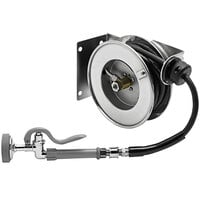 T&S B-7102-01M 12' Open Compact Stainless Steel Hose Reel with B-0107 Spray Valve