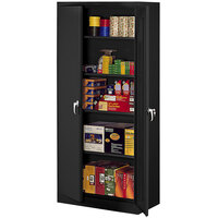 Tennsco 24" x 36" x 78" Black Deluxe Storage Cabinet with Solid Doors - Assembled 7824-BLK