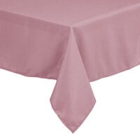 Intedge 45" x 120" Rectangular Pink 100% Polyester Hemmed Cloth Table Cover