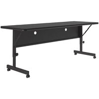 Correll 24" x 60" Black Granite 23" - 31" Adjustable Height Thermal-Fused Laminate Flip Top Table