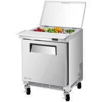 Turbo Air M3 Series MST-24S-N6 24" 1 Door Refrigerated Salad Prep Table with Clear Lid