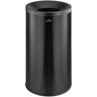 Lancaster Table & Seating 30 Gallon Black Powder-Coated Metal Round Decorative Waste Receptacle