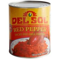 Del Sol Diced Red Bell Peppers #10 Can - 6/Case
