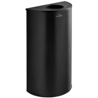 Lancaster Table & Seating 12 Gallon Black Powder-Coated Metal Half Round Decorative Waste Receptacle