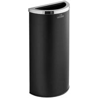 Lancaster Table & Seating 8 Gallon Black Powder-Coated Metal Half Round Decorative Waste Receptacle