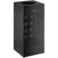 Lancaster Table & Seating 16 Gallon Black Perforated Powder-Coated Metal Square Decorative Waste Receptacle