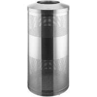 Lancaster Table & Seating 23 Gallon Stainless Steel Perforated Round Decorative Waste Receptacle with Feet