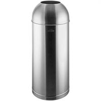 Lancaster Table & Seating 15 Gallon Stainless Steel Round Decorative Waste Receptacle with Open Dome Lid