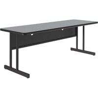 Correll 24" x 60" Rectangular Gray Granite Finish Keyboard Height Thermal-Fused Laminate Top Computer and Training Desk