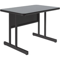 Correll 24" x 48" Rectangular Gray Granite Finish Keyboard Height Thermal-Fused Laminate Top Computer and Training Desk
