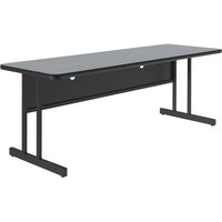 Correll 24" x 72" Rectangular Gray Granite Finish Keyboard Height Thermal-Fused Laminate Top Computer and Training Desk