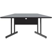 Correll 30" x 60" Trapezoid Gray Granite Finish Keyboard Height Thermal-Fused Laminate Top Computer and Training Desk