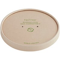 World Centric NoTree 24-32 oz. Compostable Wide Paper Lid - 300/Case