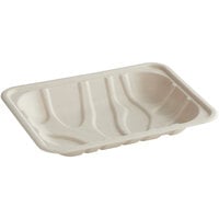 World Centric Compostable Fiber Meat Tray 8 5/8" x 6 1/2" x 1 1/4" - 450/Case