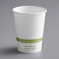 World Centric NoTree 12 oz. White Compostable Paper Hot Cup - 1000/Case