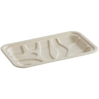 World Centric Compostable Fiber Laminated Meat Tray 8 5/16" x 4 7/8" x 11/16" - 500/Case