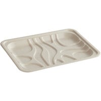 World Centric Compostable Fiber Laminated Meat Tray 9 1/8" x 7 3/16" x 11/16" - 500/Case