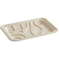 World Centric Compostable Fiber Laminated Meat Tray 8 3/16" x 5 11/16" x 5/8" - 500/Case