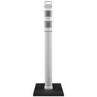 Cortina EZ Grab 45" White Flared Post Delineator with 10 lb. Base and Reflective Bands 03-747WRBC