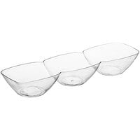 Choice 3-Compartment Clear Plastic Mini Tray - 10/Pack