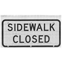 Cortina Superbright 24" x 12" "Sidewalk Closed" Reflective Cone Bar Roll-Up Sign 07-900-1201