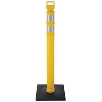 Cortina EZ Grab 45" Yellow Flared Post Delineator with 10 lb. Base and Reflective Bands 03-747YRBC