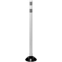 Cortina 36" White Tubular Marker Post with Black Base and Reflective Bands 04-36-WWG