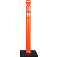 Cortina EZ Grab 45" Orange Flared Post Delineator with 10 lb. Base and Reflective Bands 03-734RBC