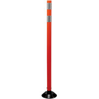 Cortina 48" Orange Tubular Marker Post with Black Base and Reflective Bands 04-48-OWG