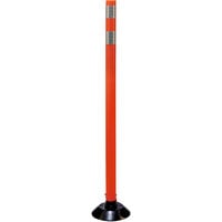 Cortina 36" Orange Tubular Marker Post with Black Base and Reflective Bands 04-36-OWG